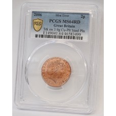 GREAT BRITAIN UK 2006 . TWO 2 PENCE COIN . ERROR . STRUCK ON WRONG PLANCHET